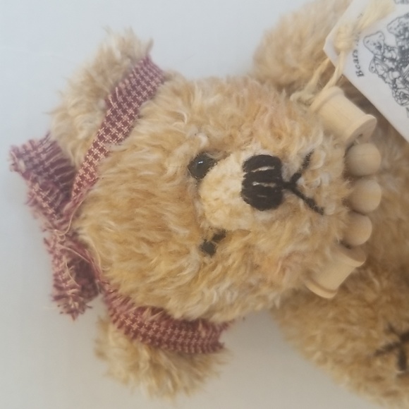 NEW Teddy Bear Plush Doll by UNIPAK with Wooden Necklace - Picture 3 of 11